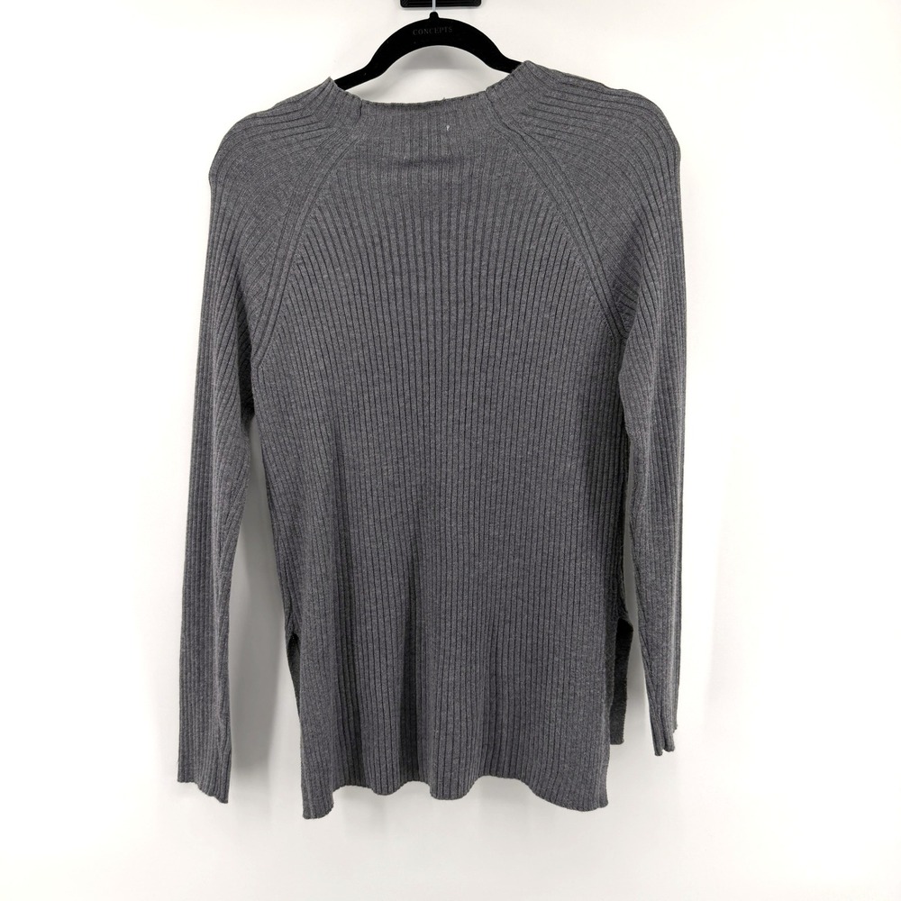 Elie Tahari Sweater Ribbed Cashmere Blend Small Gray Womens Knit Pullover